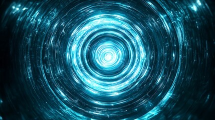 Obraz premium A blue circle with a bright light inside of it