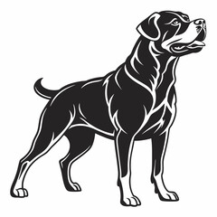 Naklejka premium Rottweiler black silhouette icon vector
