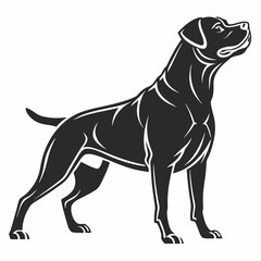 Rottweiler black silhouette icon vector