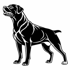 Rottweiler black silhouette icon vector
