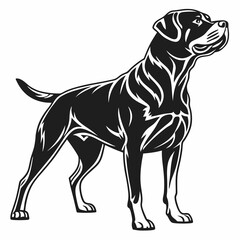 Rottweiler black silhouette icon vector