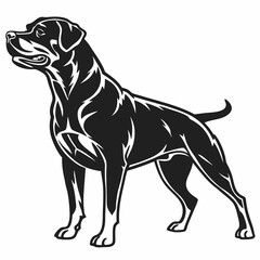 Rottweiler black silhouette icon vector