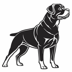 Rottweiler black silhouette icon vector