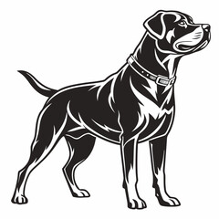 Fototapeta premium Rottweiler black silhouette icon vector