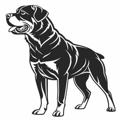 Rottweiler black silhouette icon vector