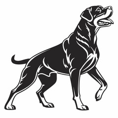 Rottweiler black silhouette icon vector