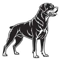 rottweiler black silhouette icon vector