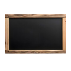 Wooden menu board with chalkboard texture isolated on transparent background