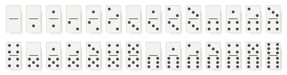 Set of domino full with shadow. Vector illustration