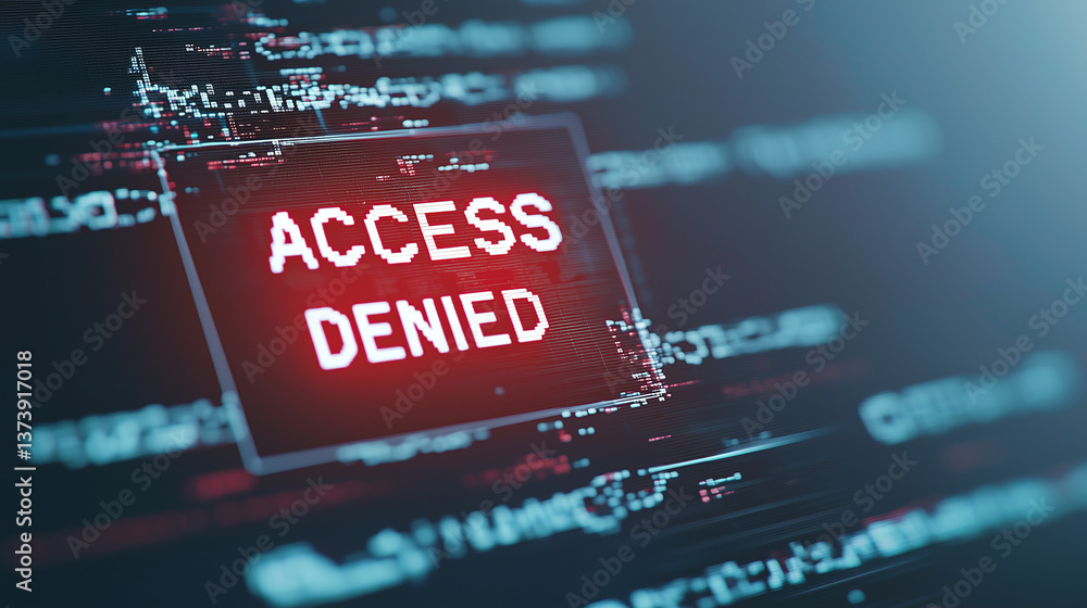 Aufkleber digital barrier: illustrating the consequences of denied access within the technological realm.