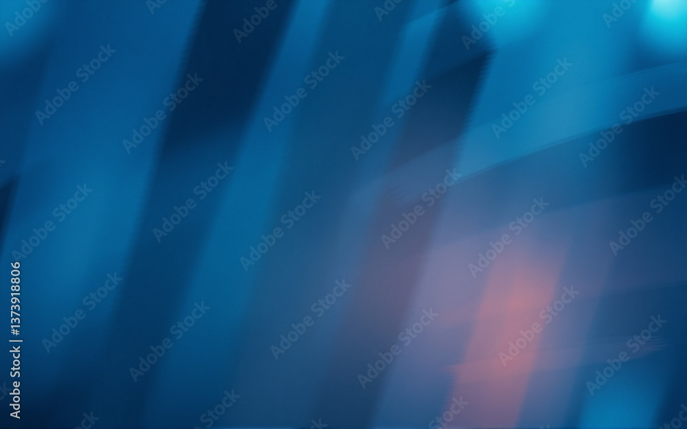 Poster Abstract blurry image featuring blue and orange lines creating a modern backdrop. The colors softly blend, forming a smooth, dynamic gradient effect.