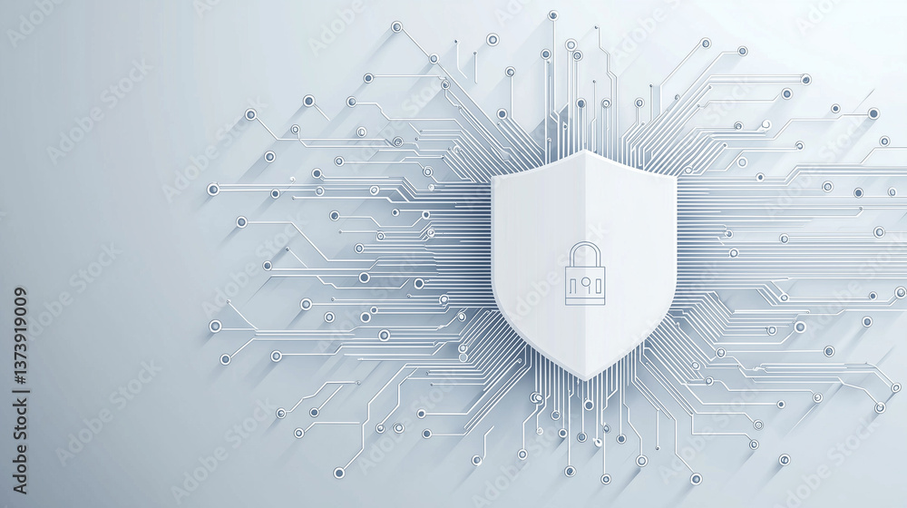 Aufkleber cyber shield: illustrative depiction of a digital shield. emphasizing security and protection within