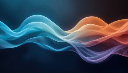 Flowing waves of colorful light patterns digital art abstract design cosmic environment close-up view fluid motion concept for modern aesthetics