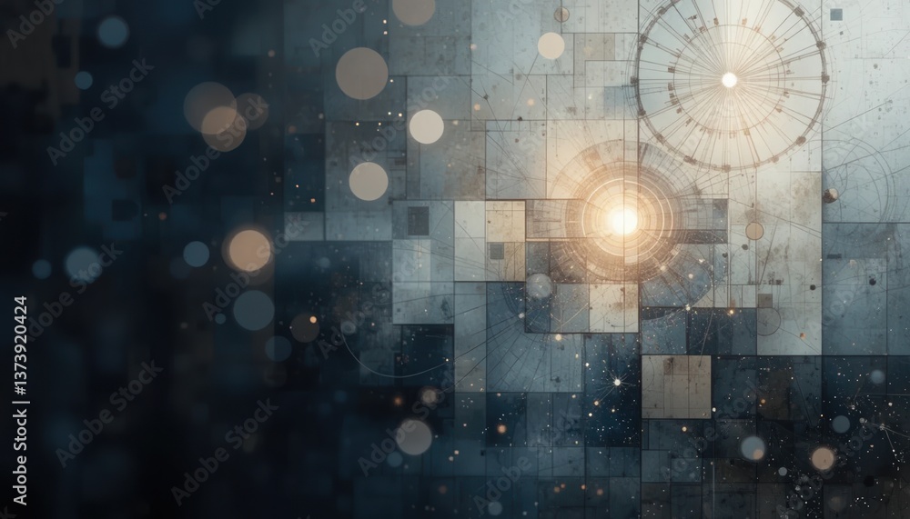 Poster dynamic light patterns abstract digital art visual composition contemporary environment close-up per