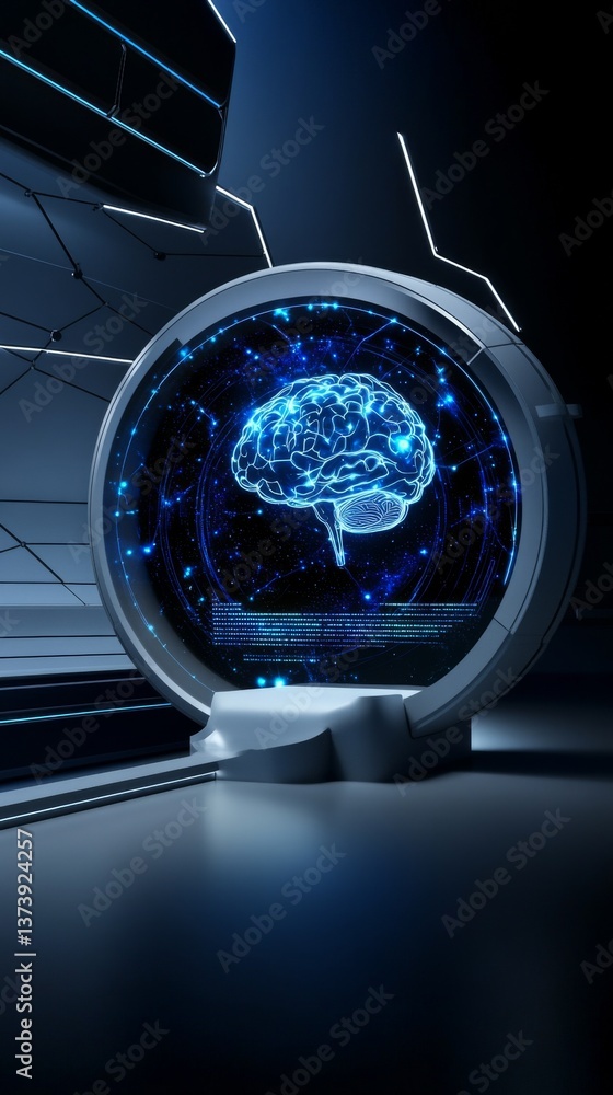 Poster exploring the future of neuroscience with innovative brain technology and neural implants