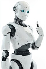 AI robot thinking thumbs intelligence technology.