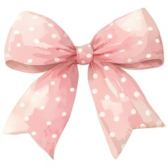 Pink polka dot bow illustration
