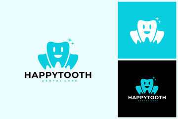 Happy Tooth Strong Smile Logo Design
