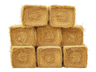 Isolated Stack of Hay Bales