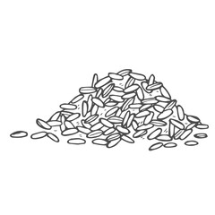 Bunch of Wheat Grains Vector hand drawn illustration. Barley pile sketch drawing.