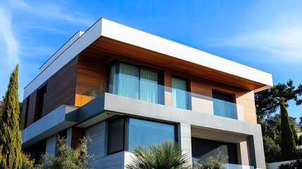 Fototapeta premium Modern Architectural Design of Stylish House with Clean Lines