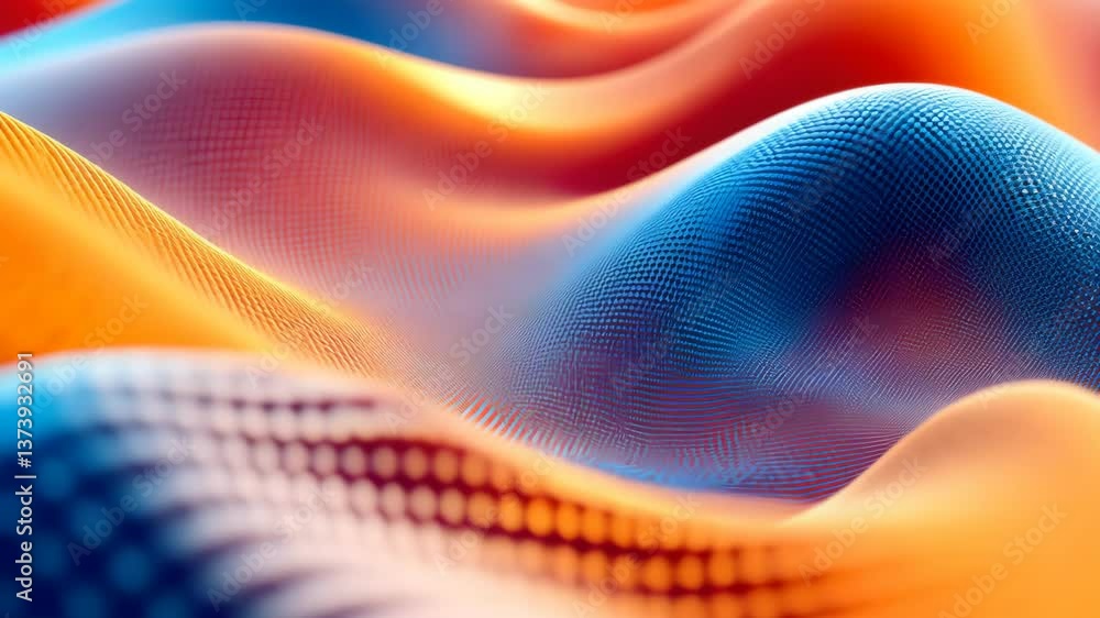 Poster vibrant textile patterns showcasing fluid movement and texture in a dynamic color palette