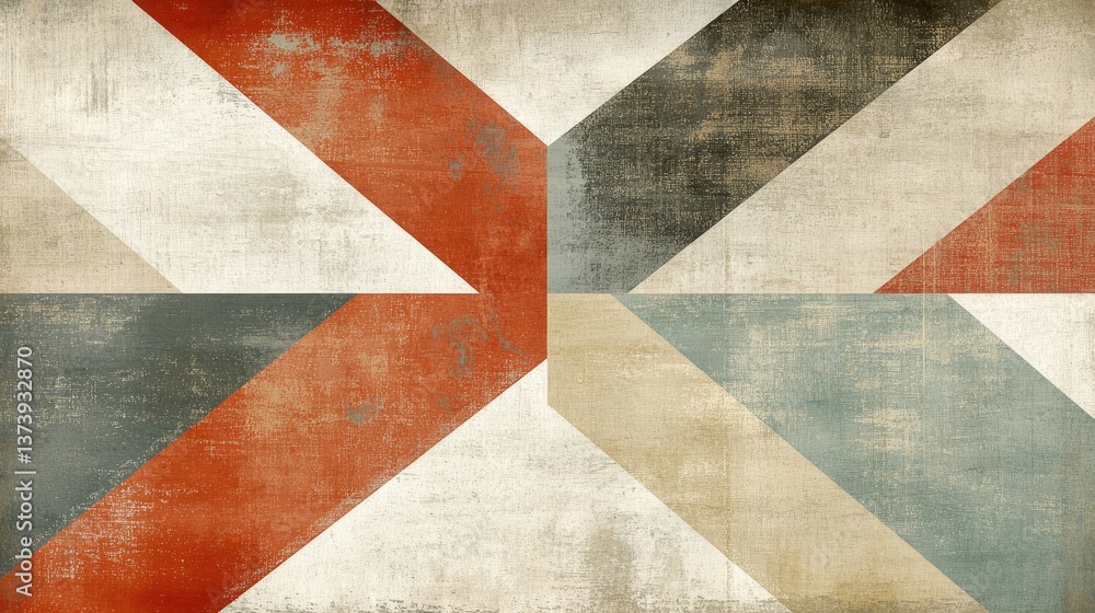 Poster abstract geometric pattern with rustic texture in earthy tones