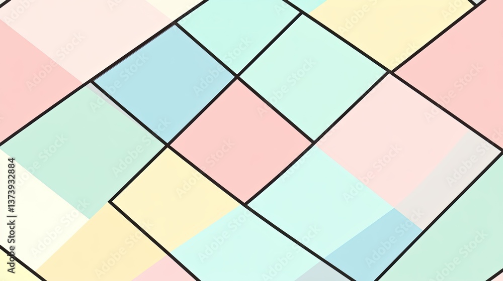 Poster abstract colorful geometric pattern with squares and rectangles