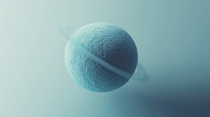 A detailed 3D representation of Uranus, showcasing its tilted axis and faint ring system.