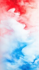 Fototapeta premium Red, white, and blue smoke swirls in abstract cloud formation