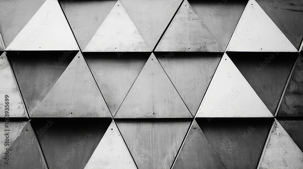 Poster geometric abstract triangle pattern in monochrome design