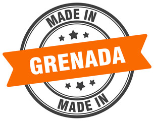 Made in Grenada round sign. Made in Grenada stamp.