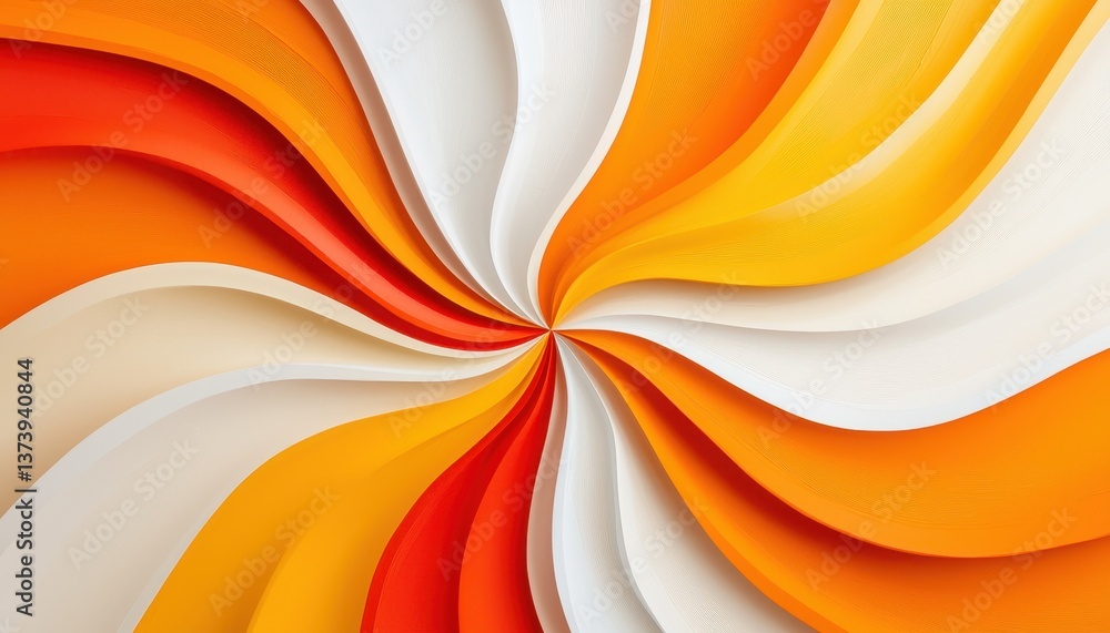 Poster abstract swirl of warm colors creating a dynamic, eye-catching design with a radial pattern and smoo