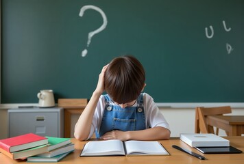 Stressed_Student_Question_Mark_Chalkboard_Books