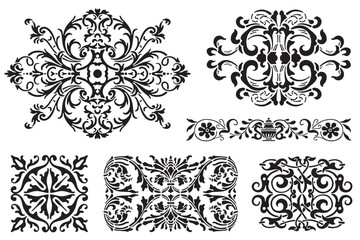 Set of decorative dividers elements. Vintage calligraphy collection