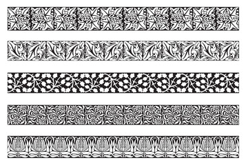 Borders nature set. Gothic style.