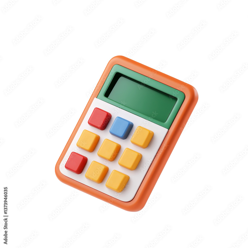 Poster entrepreneurship and scalability concept. toy calculator with colorful buttons on a black background
