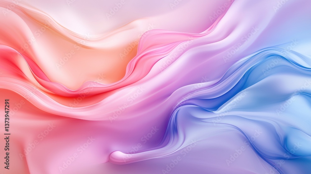 Poster flowing pastel gradient waves create a soothing and visually stunning abstract background. smooth cu