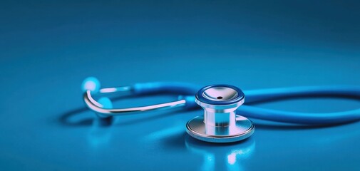 a stethoscope during a medical exam, ensuring accurate diagnosis and patient safety with this essential healthcare instrument. combining science and precision for patient exams.