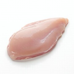 Raw Chicken Breast on White Background  