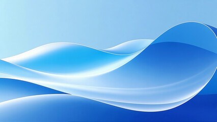 Obraz premium Soft blue waves flow in an abstract vector pattern
