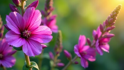 Fototapeta premium Close-up of vibrant Purple Echium candicans flowers in full bloom, close-up, Echium candicans