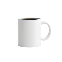 A plain white coffee mug isolating on a background, perfect for showcasing branding designs or illustrations.