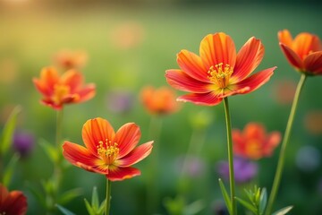 Fototapeta premium Closeup shot of stunning Synoglossum flowers in a meadow, showcasing their vibrant colors and delicate petals, field, Synoglossum