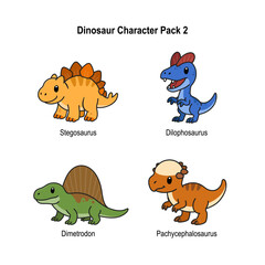 Dinosaur Pack 2 Stegosaurus Dilophosaurus Dimetrodon Pachycephalosaurus