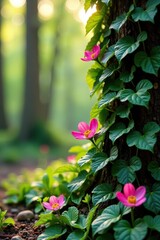 Creeper adorned with spring flowers in bloom,  nature,  floral