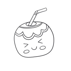 hand drawn vector illustration of a coconut