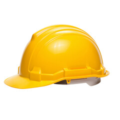 Fototapeta premium Yellow safety hard hat transparent background