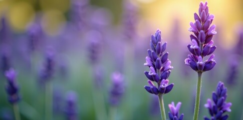 Closeup macro shot of beautiful lavender flowers with a blurred background,  purple,  beauty