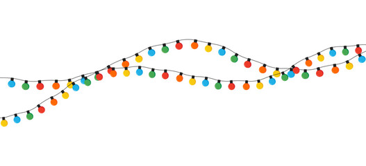 Obraz premium Christmas lights bulbs isolated on white background